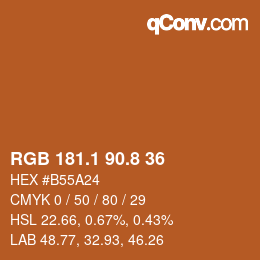 Farbcode: RGB 181.1 90.8 36 | qconv.com