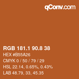 Farbcode: RGB 181.1 90.8 38 | qconv.com