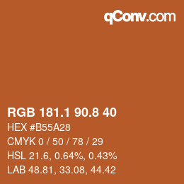 Color code: RGB 181.1 90.8 40 | qconv.com