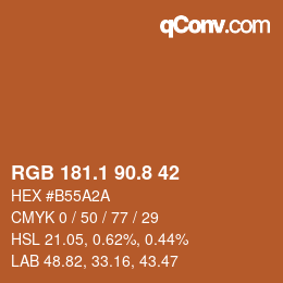Color code: RGB 181.1 90.8 42 | qconv.com