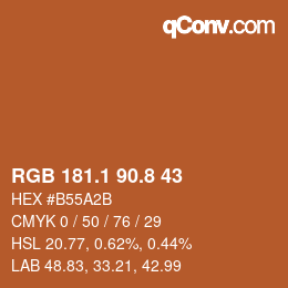 Color code: RGB 181.1 90.8 43 | qconv.com