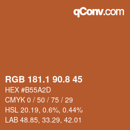 Color code: RGB 181.1 90.8 45 | qconv.com