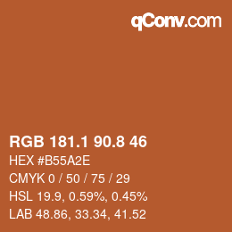 Color code: RGB 181.1 90.8 46 | qconv.com