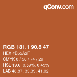 Color code: RGB 181.1 90.8 47 | qconv.com
