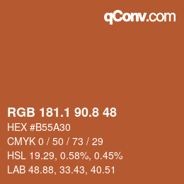 Color code: RGB 181.1 90.8 48 | qconv.com