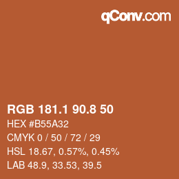 Color code: RGB 181.1 90.8 50 | qconv.com