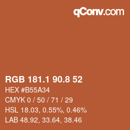 Color code: RGB 181.1 90.8 52 | qconv.com