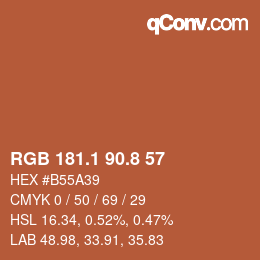 Color code: RGB 181.1 90.8 57 | qconv.com