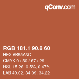 Farbcode: RGB 181.1 90.8 60 | qconv.com