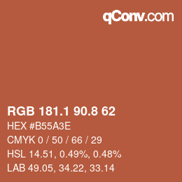 Color code: RGB 181.1 90.8 62 | qconv.com