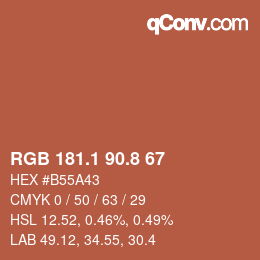 Color code: RGB 181.1 90.8 67 | qconv.com