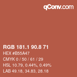 Color code: RGB 181.1 90.8 71 | qconv.com