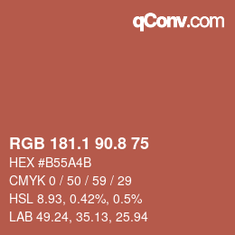 Farbcode: RGB 181.1 90.8 75 | qconv.com