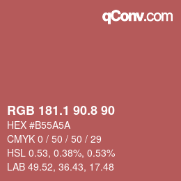 Color code: RGB 181.1 90.8 90 | qconv.com