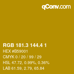 カラーコード: RGB 181.3 144.4 1 | qconv.com
