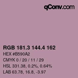 カラーコード: RGB 181.3 144.4 162 | qconv.com