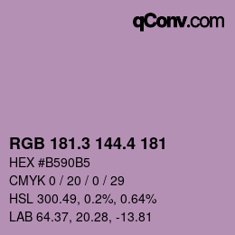 カラーコード: RGB 181.3 144.4 181 | qconv.com