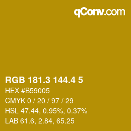 カラーコード: RGB 181.3 144.4 5 | qconv.com