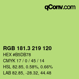 カラーコード: RGB 181.3 219 120 | qconv.com