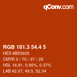カラーコード: RGB 181.3 54.4 5 | qconv.com