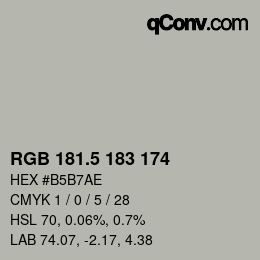 Code couleur: RGB 181.5 183 174 | qconv.com