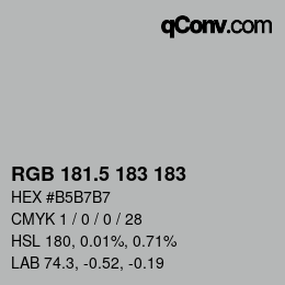 Color code: RGB 181.5 183 183 | qconv.com