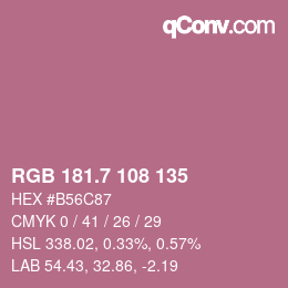 カラーコード: RGB 181.7 108 135 | qconv.com