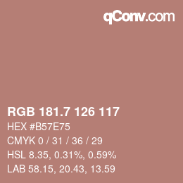 カラーコード: RGB 181.7 126 117 | qconv.com