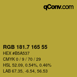 カラーコード: RGB 181.7 165 55 | qconv.com