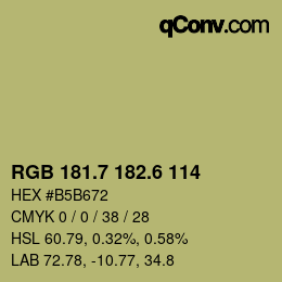 カラーコード: RGB 181.7 182.6 114 | qconv.com