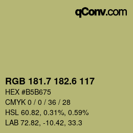カラーコード: RGB 181.7 182.6 117 | qconv.com