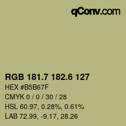 カラーコード: RGB 181.7 182.6 127 | qconv.com