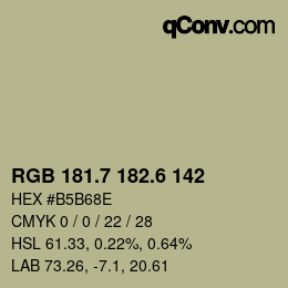 カラーコード: RGB 181.7 182.6 142 | qconv.com