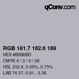 カラーコード: RGB 181.7 182.6 189 | qconv.com