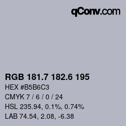 カラーコード: RGB 181.7 182.6 195 | qconv.com