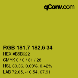 カラーコード: RGB 181.7 182.6 34 | qconv.com