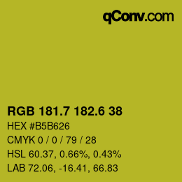 カラーコード: RGB 181.7 182.6 38 | qconv.com