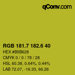 カラーコード: RGB 181.7 182.6 40 | qconv.com