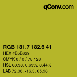 カラーコード: RGB 181.7 182.6 41 | qconv.com
