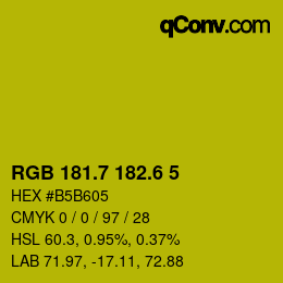 カラーコード: RGB 181.7 182.6 5 | qconv.com