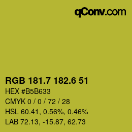 カラーコード: RGB 181.7 182.6 51 | qconv.com