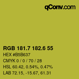 カラーコード: RGB 181.7 182.6 55 | qconv.com