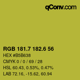 カラーコード: RGB 181.7 182.6 56 | qconv.com