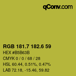カラーコード: RGB 181.7 182.6 59 | qconv.com