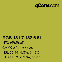 カラーコード: RGB 181.7 182.6 61 | qconv.com