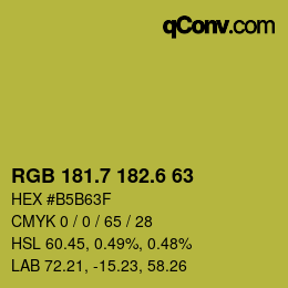 カラーコード: RGB 181.7 182.6 63 | qconv.com