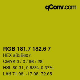 カラーコード: RGB 181.7 182.6 7 | qconv.com