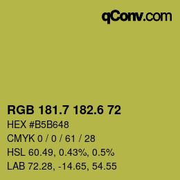 カラーコード: RGB 181.7 182.6 72 | qconv.com