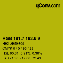 カラーコード: RGB 181.7 182.6 9 | qconv.com