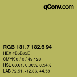 カラーコード: RGB 181.7 182.6 94 | qconv.com